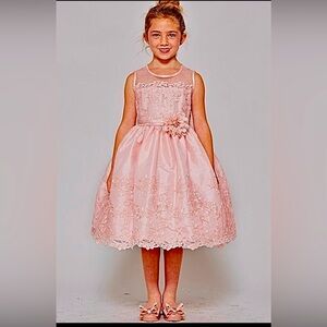 Good Girl Boutique Kids Formal 3555 sheer neckline embroidery flower girl dress